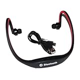 Iwoo Sports Wireless Bluetooth Headset Headphone Earphone for Cell Phone Iphone Laptop Pc(red)