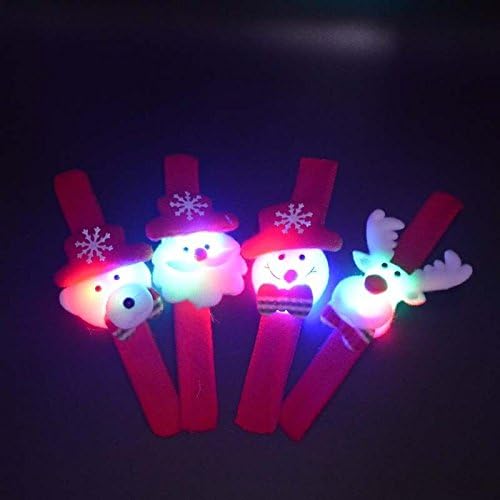 Juenana 12x Flashing Christmas Party Hand Pat Circle Ring Clap Snowman Bangle Wristbanddeer