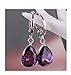 Siam panva Charming 925 Silver Waterdrop Cut Amethyst Dangle Drop Earrings Wedding Jewelry