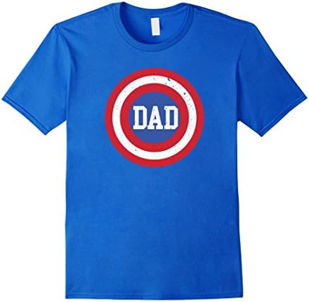 Mens Dad Superhero T-Shirt Father's Day Tee Shirt Medium Royal Blue
