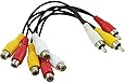 Outop 3 RCA Male Jack to 6 RCA Female Plug Splitter Audio Video Av Adapter Cable