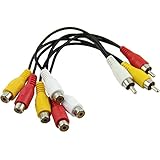 Outop 3 RCA Male Jack to 6 RCA Female Plug Splitter Audio Video Av Adapter Cable