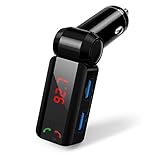 iClever Wireless Fm Transmitter Bluetooth Adapter Car Kit for Car Stereo with Dual USB Port Black