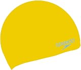 Speedo Unisex Youth Plain Moulded Silicone Swimming Cap Blue view 2