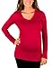 Caramel Cantina Maternity Soft Long Sleeve V-Neck Shirt
