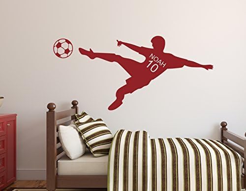 Personalized Name Soccer Wall Decal- Nursery Wall Decals - Soccer Player Wall Decal Vinyl (42Wx20H)