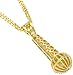 Xusamss Hip Hop Stainless Steel Microphone Pendant Crystal Necklace with 24 Inch Chain