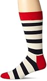 Happy Socks Men's Stripe Socks, Navy/Red/White, 10-13
