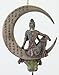 Water & Moon Quan Yin Dream Catcher with Wooden Bead Charm - Cast Bronze Statue Figurine