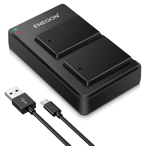 ENEGON LP-E17 Baterías y Rápido Dual Cargador para Canon EOS RP, R8, R10, R50, R100; Rebel SL3, SL2, T8i, T7i, T6i, T6s;EOS M3, M5, M6, 200D, 250D,77D, 750D, 760D, 800D, 8000D Cámara réflex Digital