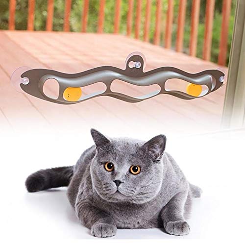 yanbirdfx Funny Plastic Track Ping Pong Ball Sucker Pet Kitten Cat Toy Interactive Gift Random Color