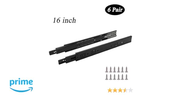 6 Pairs Probrico Furniture Hardware Soft Close Slide Mount Drawer