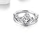 Women's 18K White Gold plated Silver AAA Cubic Zirconia Princess Heart Crown Tiara Band Rings
