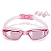 mieres Swimming Goggles Swim Goggles with Anti-Fog 100% Uv Protection No Leaking Triathlon Swim Glasses with Free Earplugs Protection Case & Nose Clips for Adult Men Women Kids Cover