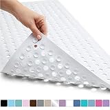 GORILLA GRIP Original Bath, Shower, and Tub Mat (35x16), Machine Washable, Antibacterial, BPA, Latex, Phthalate Free, XL Size Bathroom Mats, Highest Quality Materials (Snow)