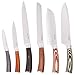 La Cote 6 Piece Chef Knives Set Japanese Stainless Steel Wood Handle in Gift Box (6 PC Chef Knife Set - Pakka Multi)