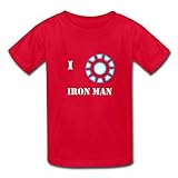 Bingo Children Iron Man Reactor Arc Cotton Funny Tee Shirt Red XS