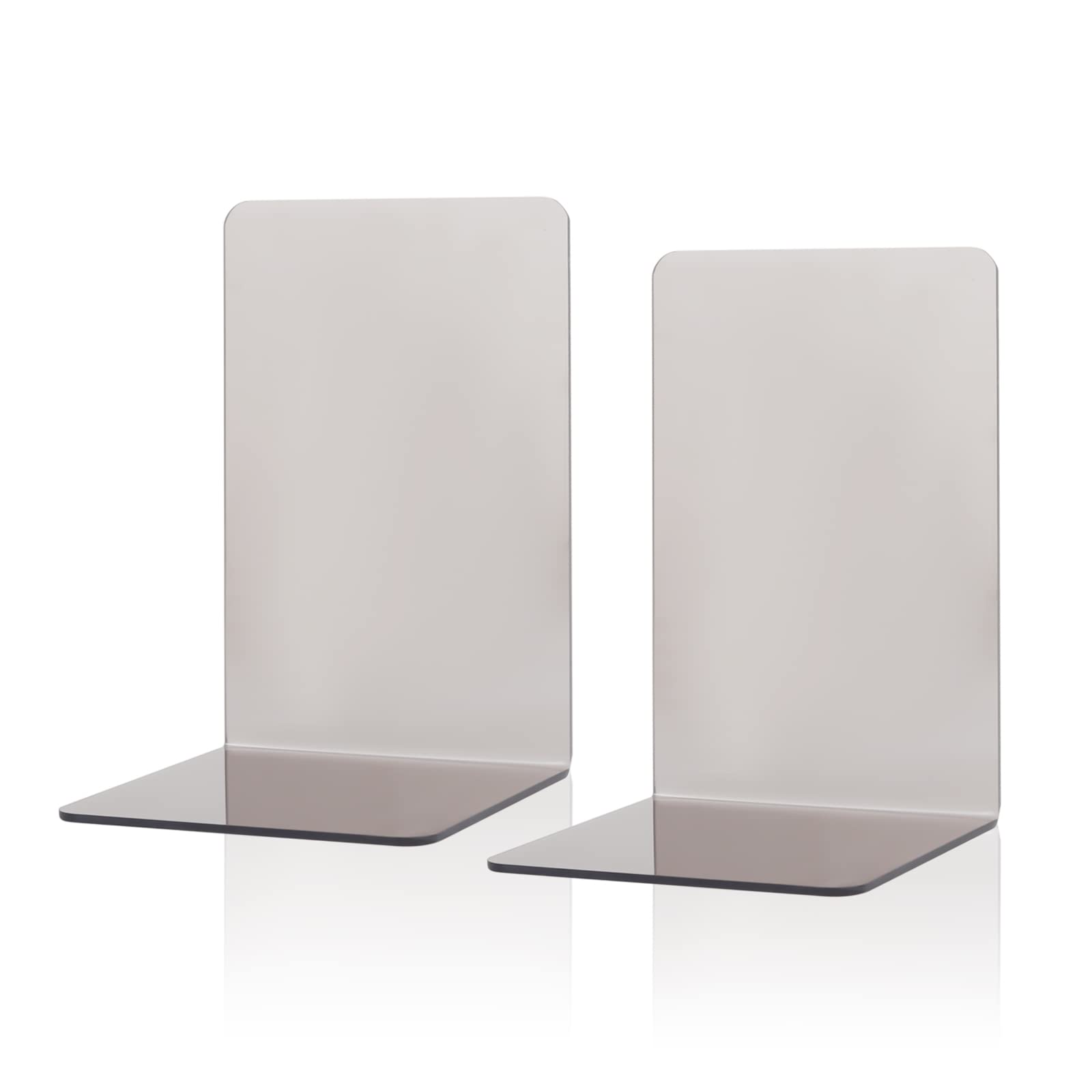 Acrylic Bookends, MSDADA Book Ends for Shelves, Anti-Slip Book Organizer Book Holder Book Storage Bookshelf Decor for Bedroom Desktop School Library Office Supplies Books Shelf Dividers(Black)