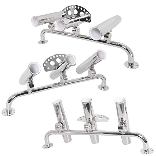 NovelBee Adjustable Stainless Steel 3 Tube Rod Holders with Innovative