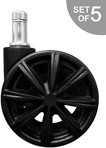 2.5" Replacement Office Chair Caster Wheels with Spokes (Set of 5) - S4655-5