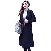 IDEALSANXUN Long Wool Coats for Women Fall Winter Coats Wool Jacket Peacoat