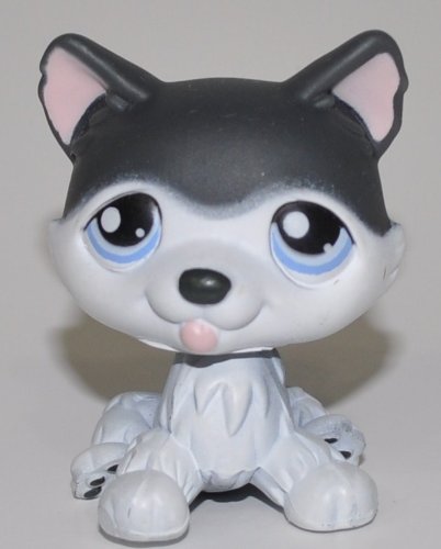 Husky #210 (White, Black Accents) - Littlest Pet Shop (Retired) Collector Toy - LPS Collectible Replacement Single Figure - Loose (OOP Out of Package & Print)