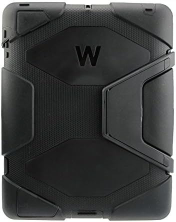 Winpartner iPad 4 / 3 / 2 Military Case Cover - Silicone Rubber 3 in 1 Bumper with Stand and Screen Protector,Heavy Duty Tough Armor Kids Friendly Drop Proof Shockproof Dustproof (Black/black)