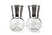 Ergonomic Premium Stainless Steel Salt and Pepper Grinder Set - The Original Glass Round Pepper Mill & Salt Mill, Adjustable Ceramic Rotor, By Simple Kitchen Products