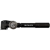 Sunlite Speed Dial LT Mini Pump, Black, 160psi | Sunlite Speed Dial LT Mini Pump with Gauge - Alloy, Portable, 160psi