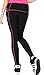 Neonysweets Womens Capris Exercise Gym Running Yoga Pants Phone Pockets (M, Black/Rose)