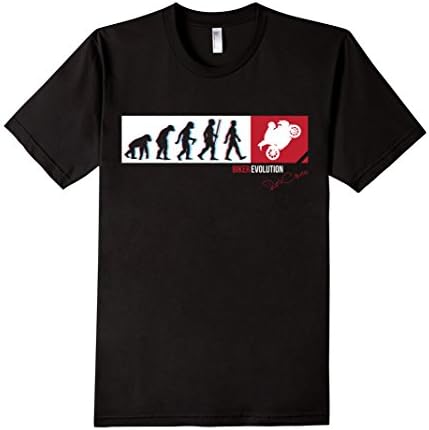 Men's Biker Evolution Motorcycle T-Shirt Medium Black