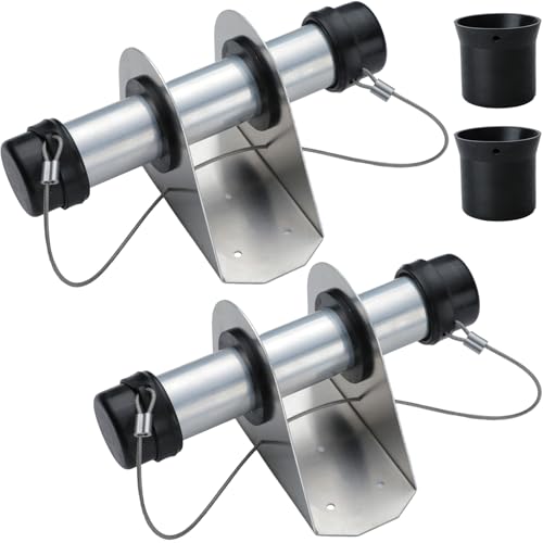 GearTrust Trailer Document Holder, Aluminum Tube Style Trailer Registration Holder Waterproof Registration Card Box Insurance with End Caps and Spare Caps for Trailer and Truck(2 Pack)