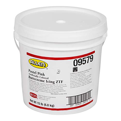 Rich's JW Allen Pre-Whipped Buttrcreme Icing ZTF, Pastel Pink, 15 lb