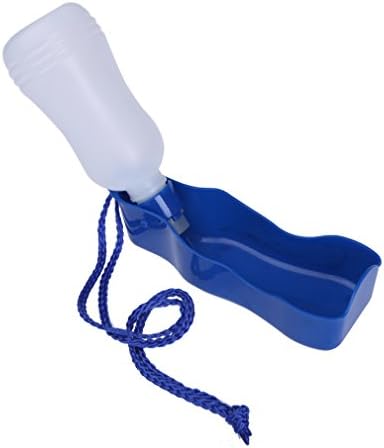 Sroute Pet Dog/Cat Drinking Bottle Portable Water Dispenser Plastic Travel Water Drinking Feeder,500ML (Blue)