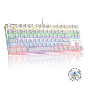 HiveNets Mechanical Gaming Keyboard, 87 Keys Blue Switches Anti-Ghosting RGB Breath Backlit for PC Macbook Laptop and…
