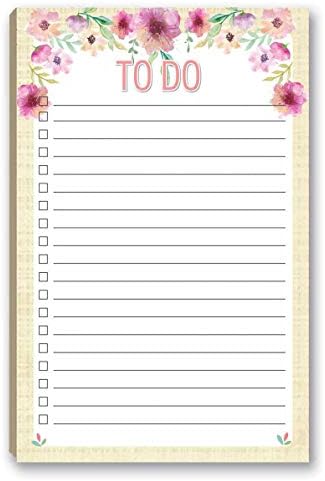 Stonehouse Collection Magnetic Notepad - Grocer List Pads - 8.5" x 5.5" - Magnetic Pads have 50 Sheets - Grocery, Shopping, Daily Tasks List (Flowers)