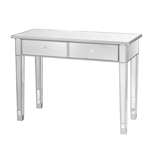 Amazon Com Mirrored Console Table With 2 Storage Drawers Handles