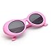 ZOGEEN Bold Retro Oval Mod Thick Frame Sunglasses Clout Goggles with Round 1212 (Pink&Black)