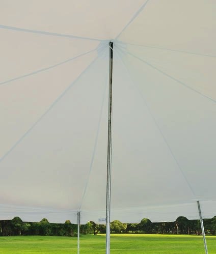 20-Foot 30-Foot Deluxe White Canopy Pole Complete Outdoor Party Tent Set Two Cathedral Sidewalls & Two Solid Sidewalls, Storage Bag, Stakes, Ropes Poles Weddings, Events, Parties