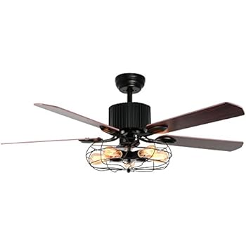 Luxurefan Retro Industrial Ceiling Fan Led Light Remote Control 3