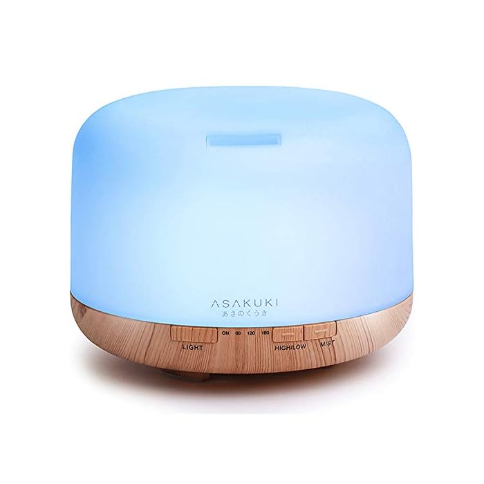 ASAKUKI 500ml Premium, Essential Oil Diffuser, 5 In 1 Ultrasonic Aromatherapy Fragrant Oil Humidifier Vaporizer, Timer…