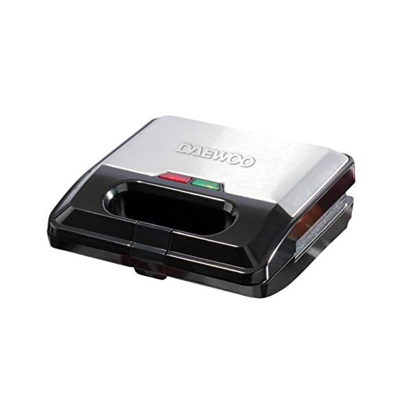 Daewoo-SDA1562-3-in-1-Snack-Maker-Sandwich-Waffle-Panini-Press-with-Detachable-Plate-and-Non-Stick-Coating-Cool-Touch-Housing-and-2-Indicator-Lights-Controlled-by-Termostat-Silver Daewoo SDA1562 3-in-1 Snack Maker, Sandwich, Waffle & Panini Press with Detachable Plate and Non-Stick Coating Range…