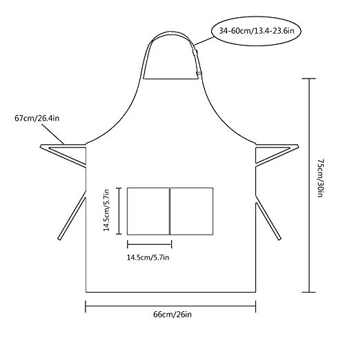 Homsolver 2 Pack Adjustable Bib Apron with 2 Pockets Liquid Drop Waterdrop Resistant Cooking Kitchen Restaurant Bar Apron Black Aprons Chef Apron Unisex Aprons for Women Men