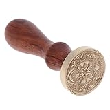 Whitelotous Retro Wood Stamp Magic Array Sealing Wax Antique Stamp with Beech Handle for Important Documents (D)