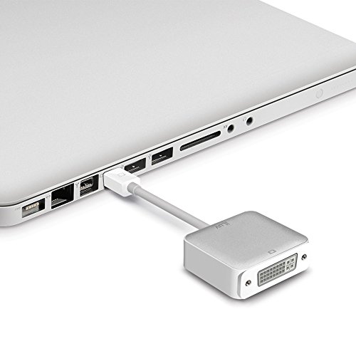 iLuv Mini DisplayPort/Thunderbolt to DVI adapter with aluminum finish, shielded cable, and 1920 x 1080 HD resolution for Mac computers and DVI Monitor - no extra power or driver required (2.4") - Thumbnail 4