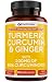 Turmeric Curcumin and Ginger Capsules 1400mg with Black Pepper (Bioperine) l Joint Pain Relief Supplement, Anti-Inflammatory, Antioxidant Tumeric Ginger.