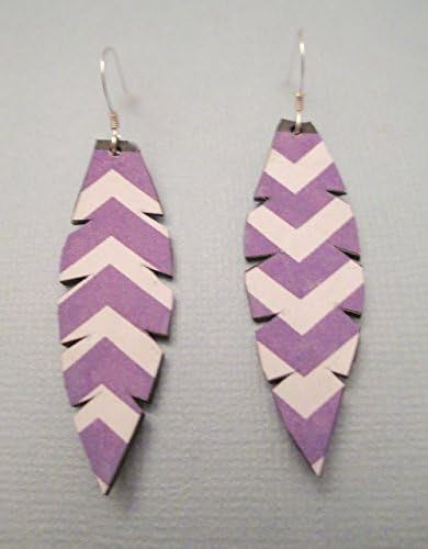 Purple Chevron Earrings, Repurposed Bike Tube Jewelry