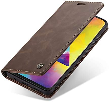 Case for Samsung Galaxy A10, PU Leather Wallet Flip Protector Cover with [Kickstand] [Card Slots] [Soft TPU Inner Shell] Premium Retro Shockproof Folio Protective - Dark Brown