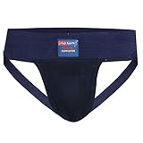 S&C JockStrap Gym Athletic Cotton Supporter with Cup Pocket for Mens,Large,Navy Blue