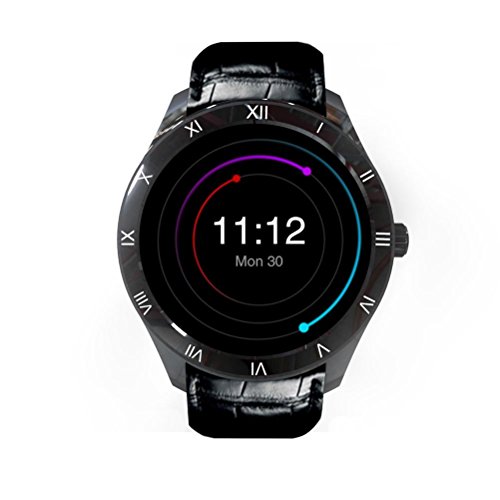 L@YC New Android 5.1 Support WiFi Call GSM850/900/1800/1900 CPU MTK6580 Quad 1.3GHZ Smart Watch Pedometer Heart Rate Monitoring Support Nano SIM Card, Black